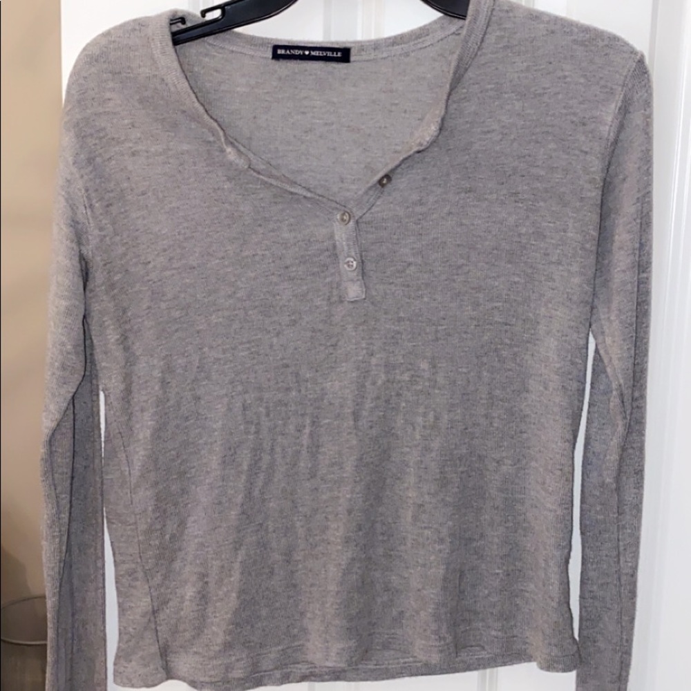 Grey quarter button up Brandy Melville shirt